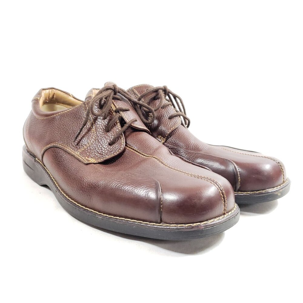 Dockers Mens Size 13 Bicycle Toe Brown Leather Lace-Up Shoes